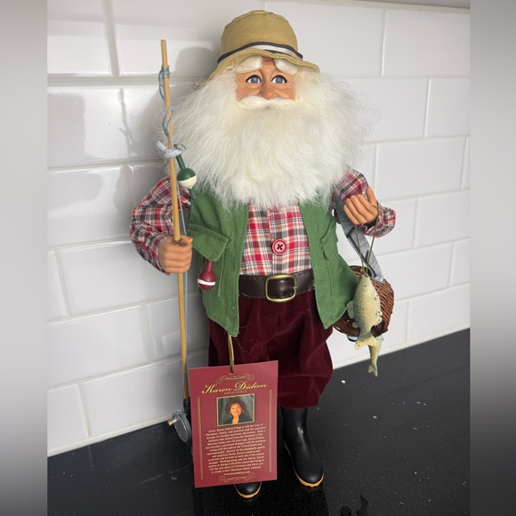 Karen Didion Originals Other - Karen Didion Originals Fishing Santa Figurine, 17 Inches - Handmade NEW - NO BOX